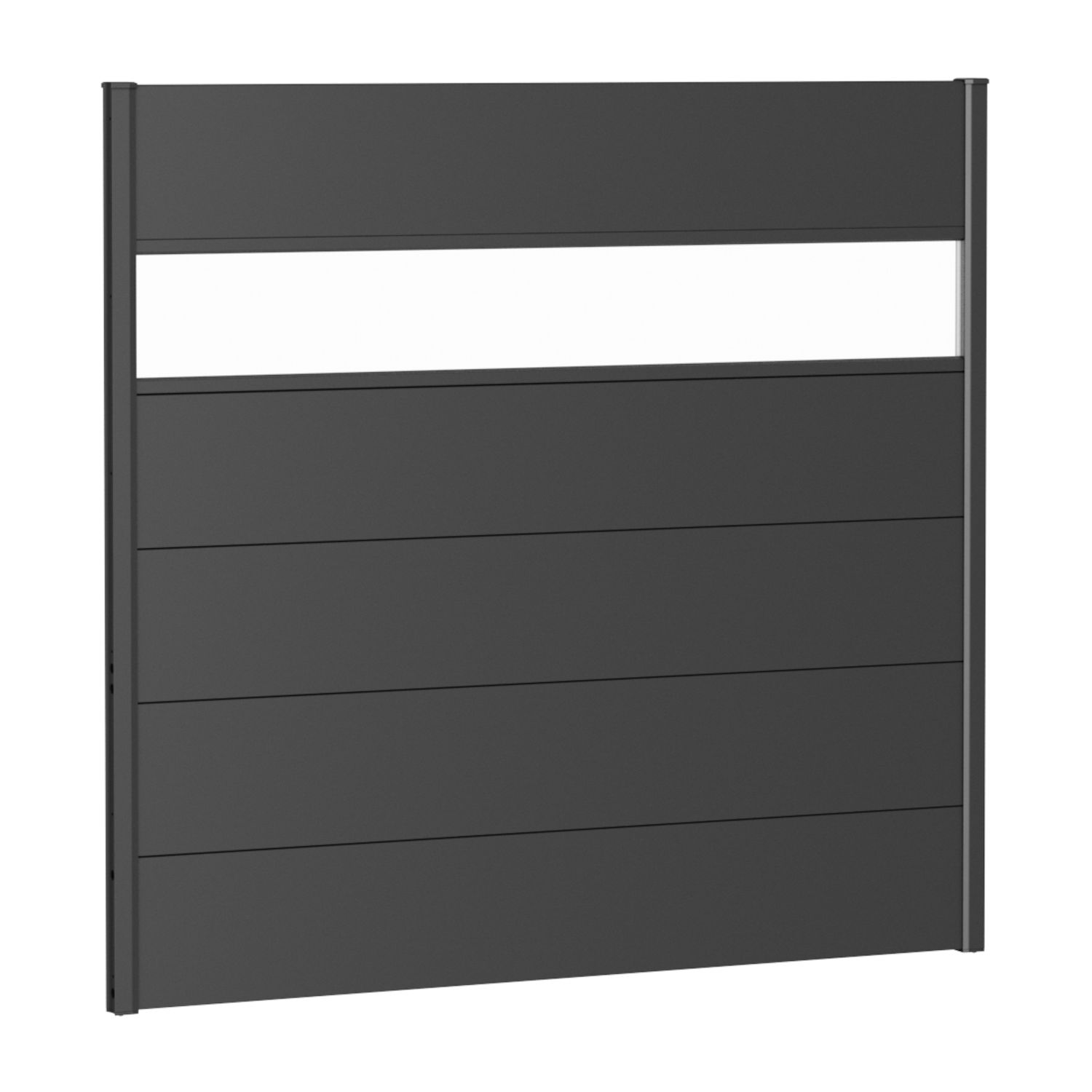 Biohort Sichtschutz Metall mit Lichtpaneel dunkelgrau-metallic Gartenzaun Windschutz