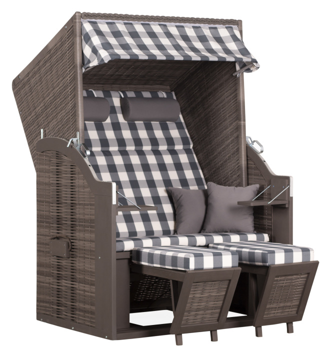 deVries Strandkorb PURE® STANDARD PE grau inkl. zwei Knuffelkissen 120x80x160cm deVries Strandkorb PURE® STANDARD PE grau inkl. zwei Knuffelkissen 120x80x160cm