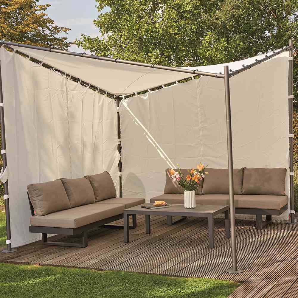 Siena Garden Seitenteile BERLINO, 2 teilig hellgrau für Berlino Pavillon 300 x 300 cm H56782