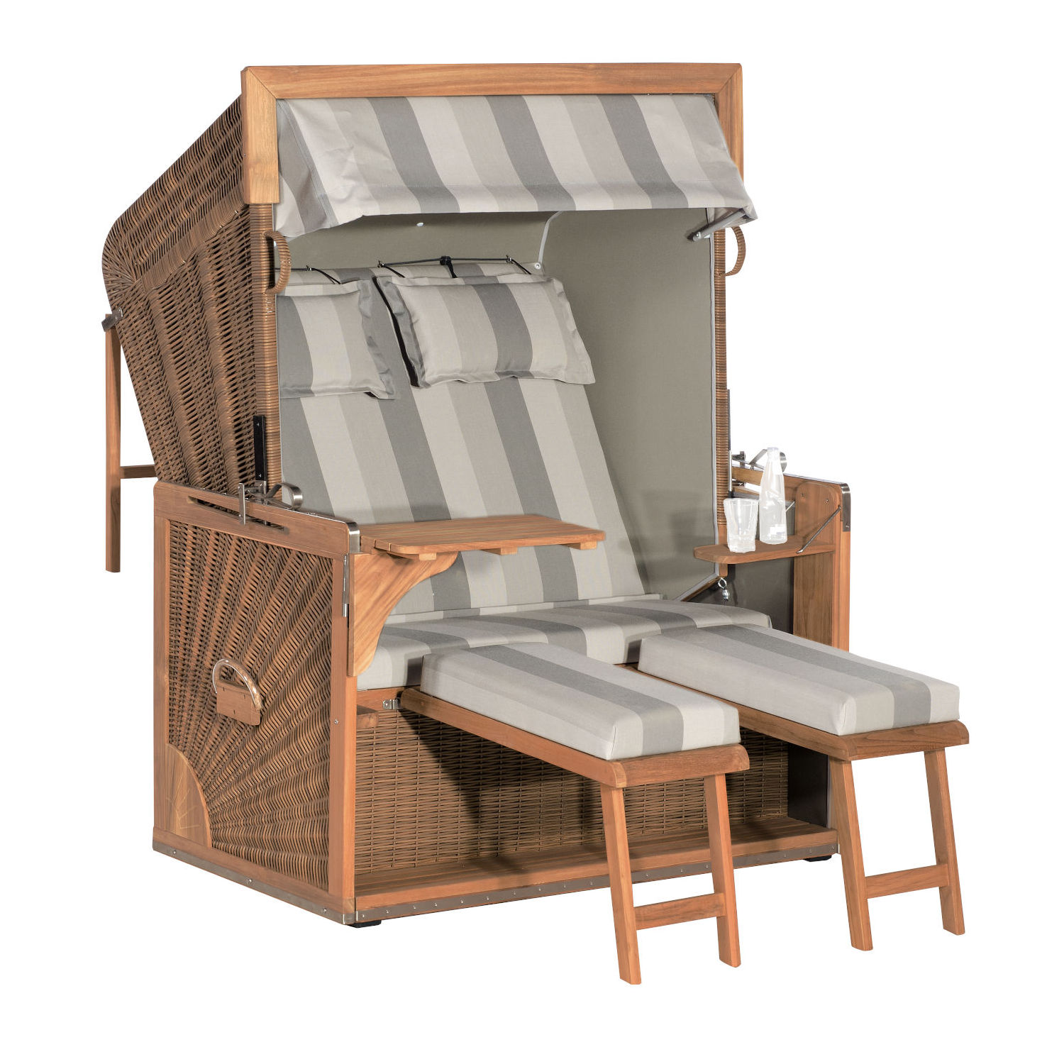 Sonnenpartner Admiral 2-Sitzer XL Strandkorb 3/4-Liegemodell antikbraun/taupe Sonnenpartner Admiral 2-Sitzer XL Strandkorb 3/4-Liegemodell antikbraun/taupe