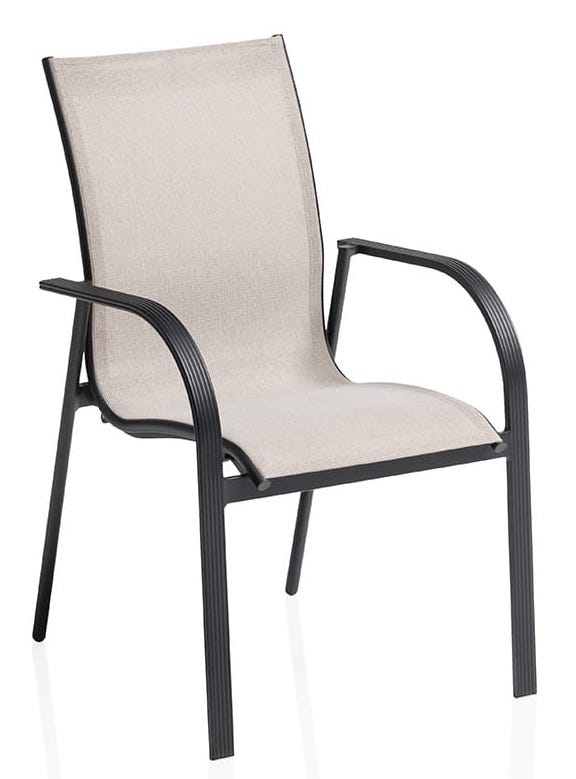 Kettler-Pacific Stapelsessel schwarz matt/Dublin Aluminium