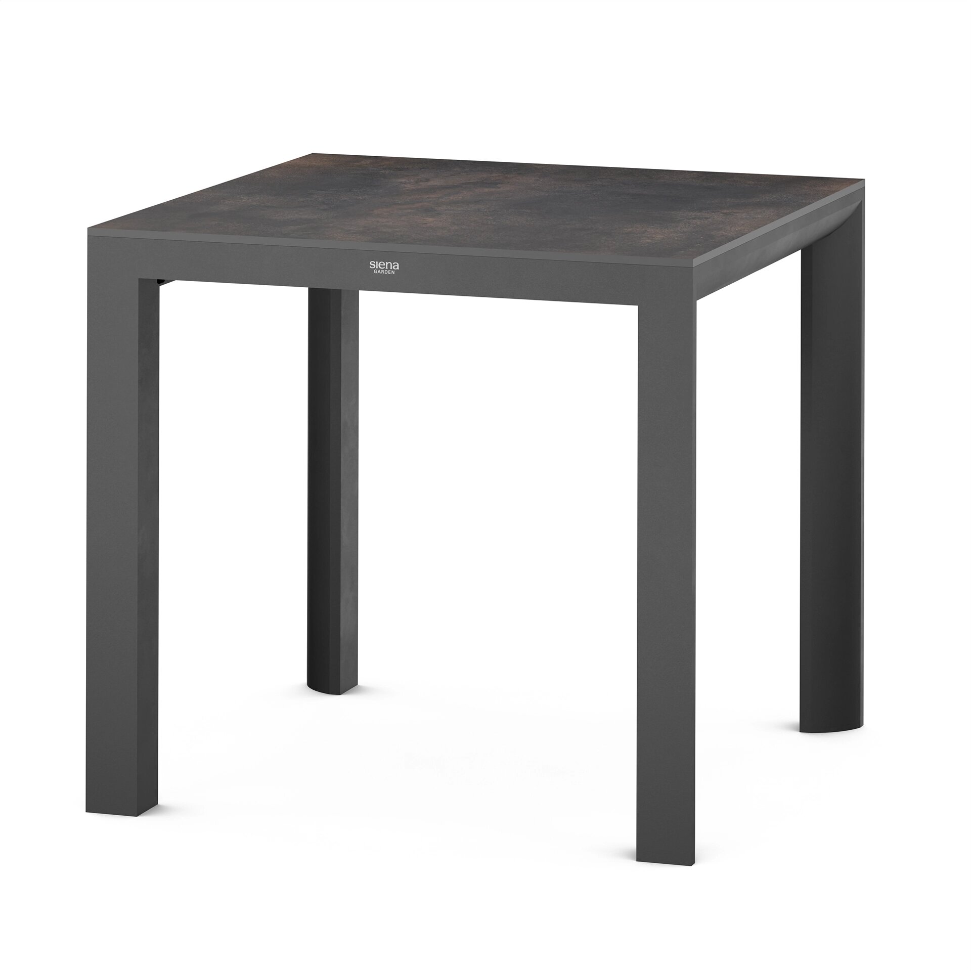 Siena Garden Silva Dining Tisch – 80 x 80 cm, Aluminium (matt anthrazit) & HPL Titan