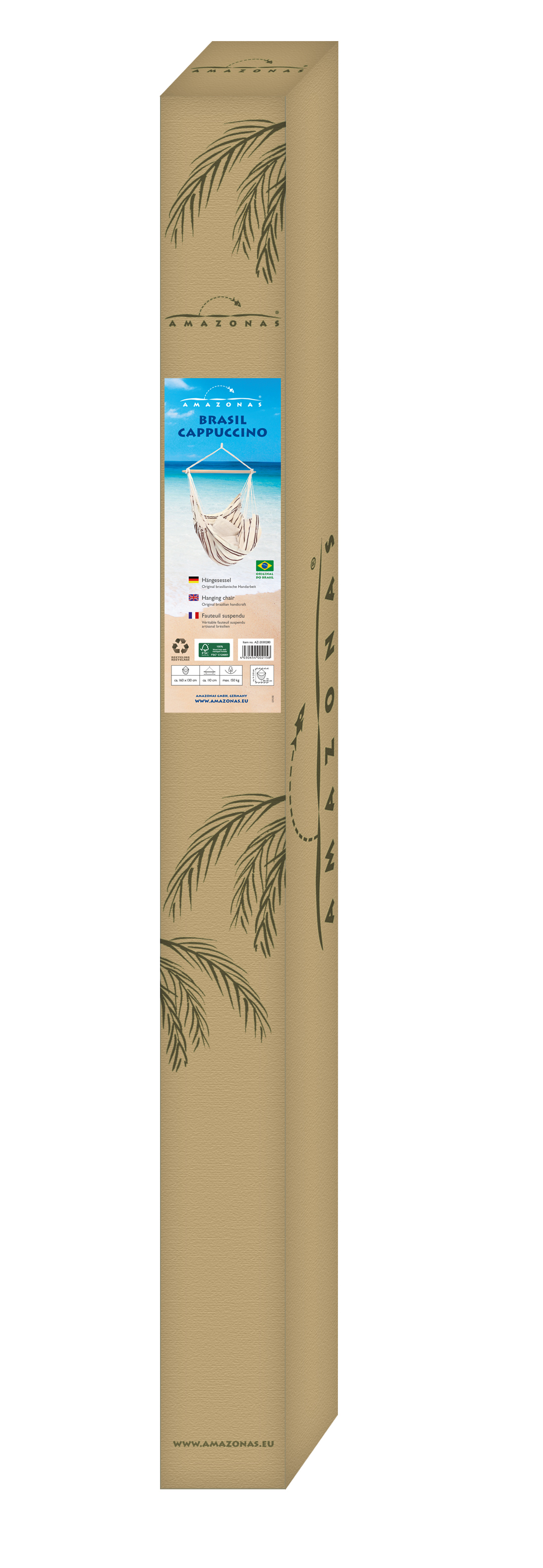 AMAZONAS XL Hängesessel Brasil Oliva mit Spreizstab Sitzfläche ca. 160 x 130 cm