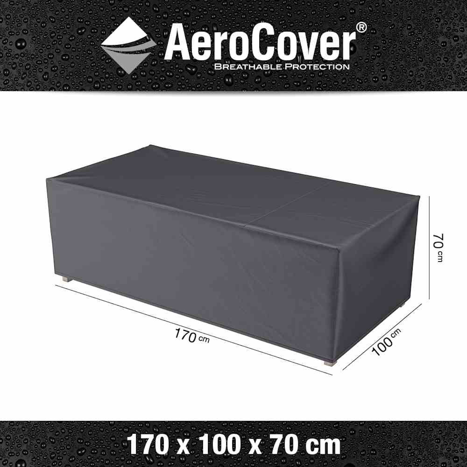 AeroCover Schutzhülle für rechteckige Lounge-Sets Schutzhaube 170x100xH70 cm