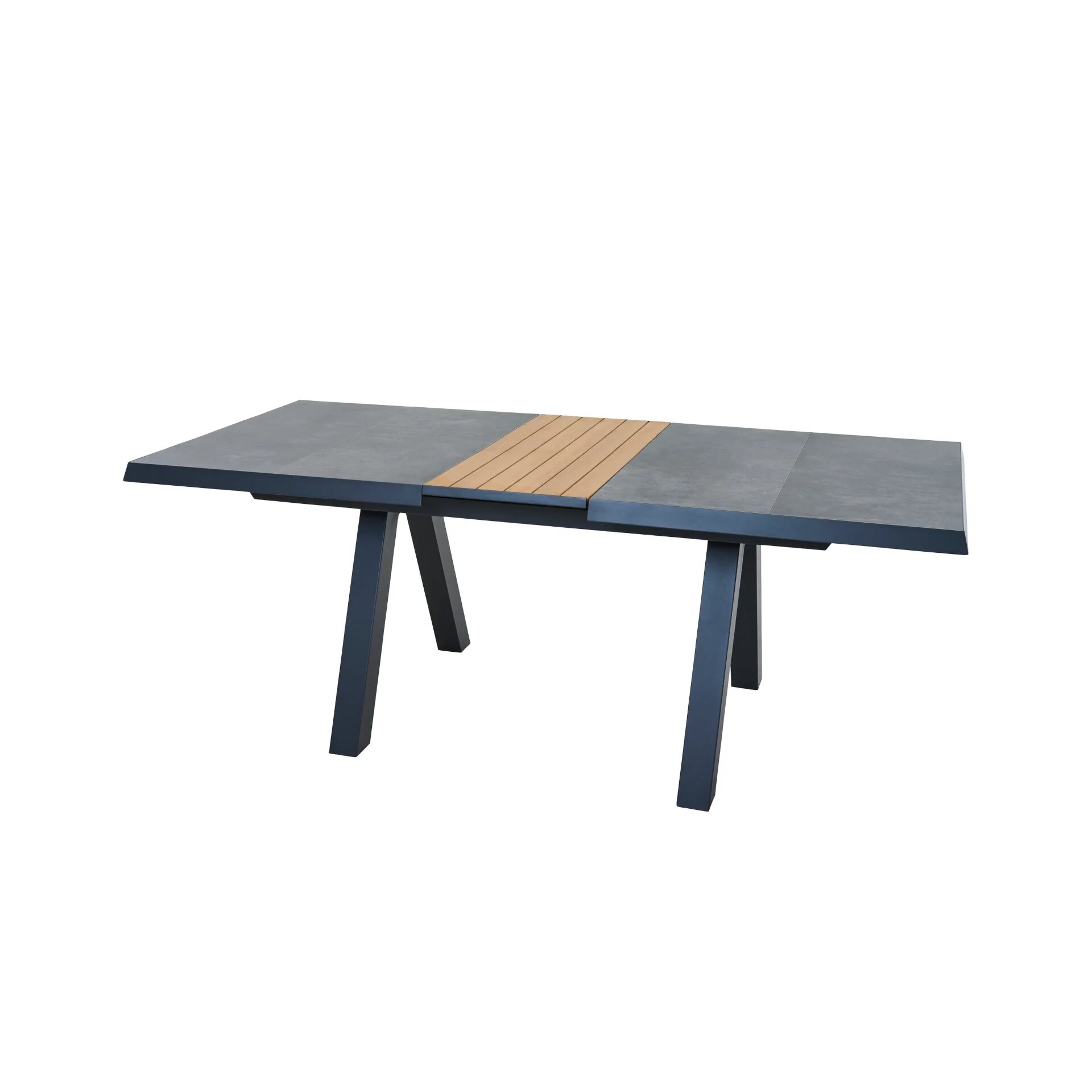 Silva Dining Tisch Lindos 160/200 x 90 cm, FSC Alu, Keramik, Teak FSC 100 %