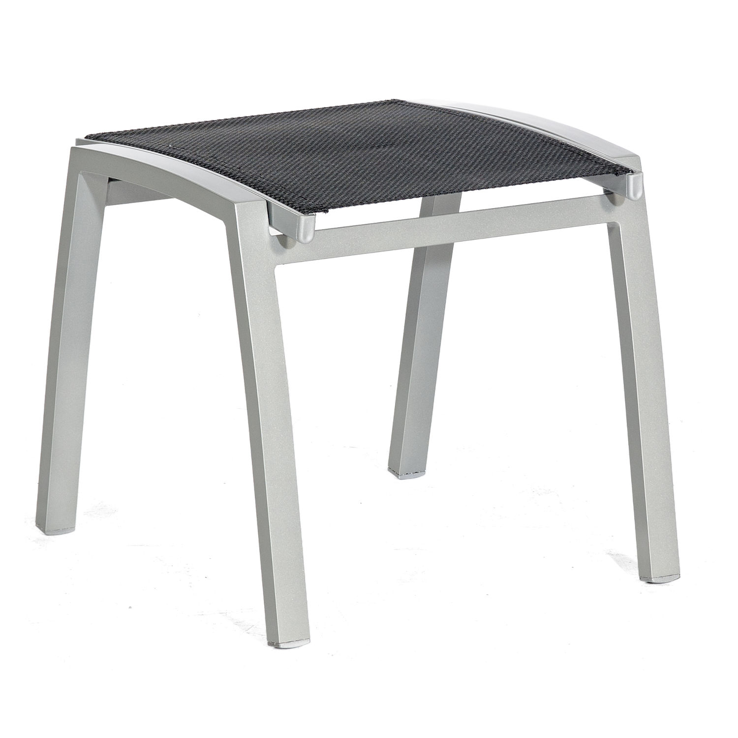 Sonnenpartner Florida Fußhocker Sitzhocker Aluminium silber/Textilen schwarz