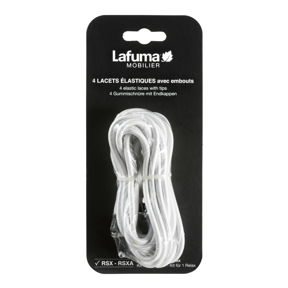 Lafuma 4 Gummischnüre mit Endkappen für Relaxliege 4er Set weiß LFM2322.0020