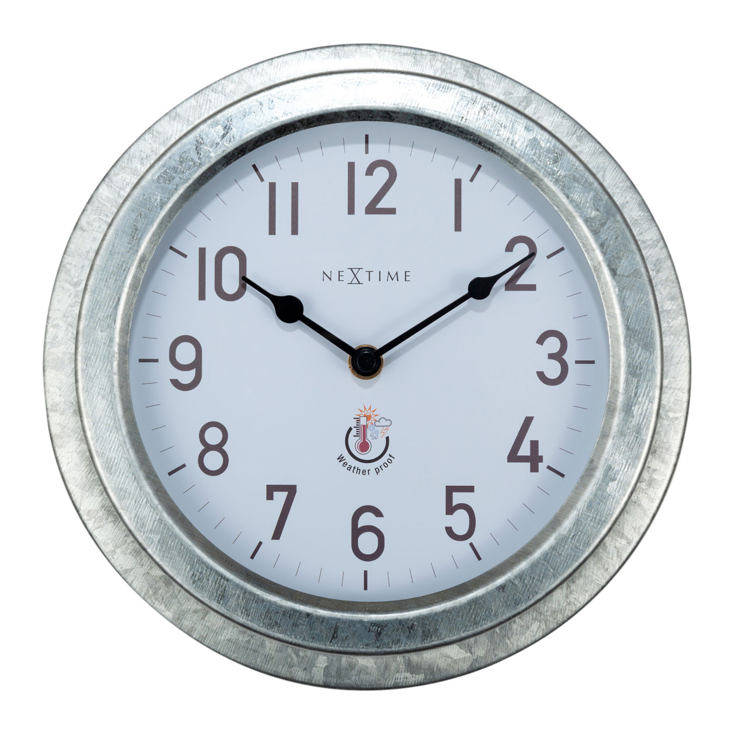 NeXtime Wanduhr Poppy Metall silber Ø 22 cm für Innen und Außen Gartenuhr NeXtime Wanduhr Poppy Metall silber Ø 22 cm für Innen und Außen Gartenuhr