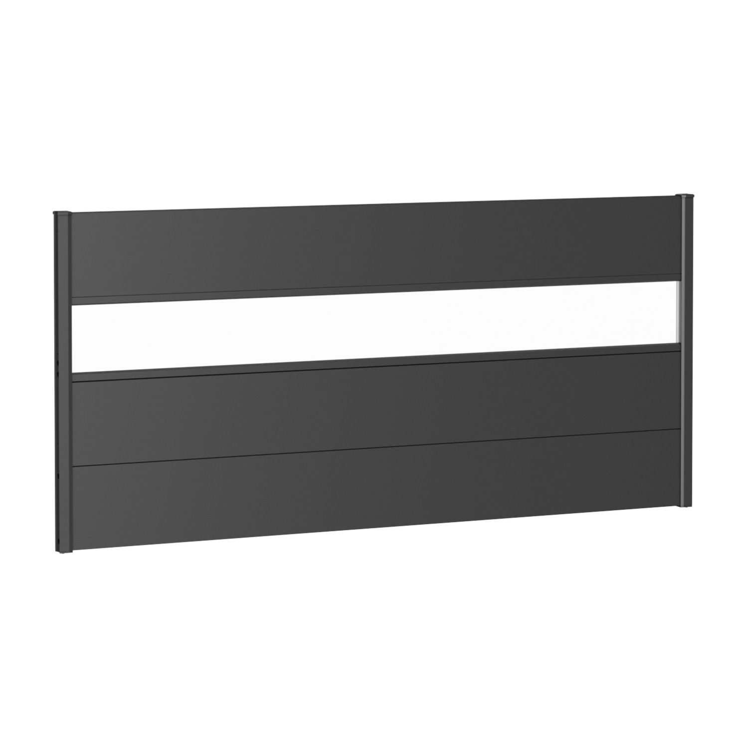 Biohort Sichtschutz Metall mit Lichtpaneel dunkelgrau-metallic Gartenzaun Windschutz
