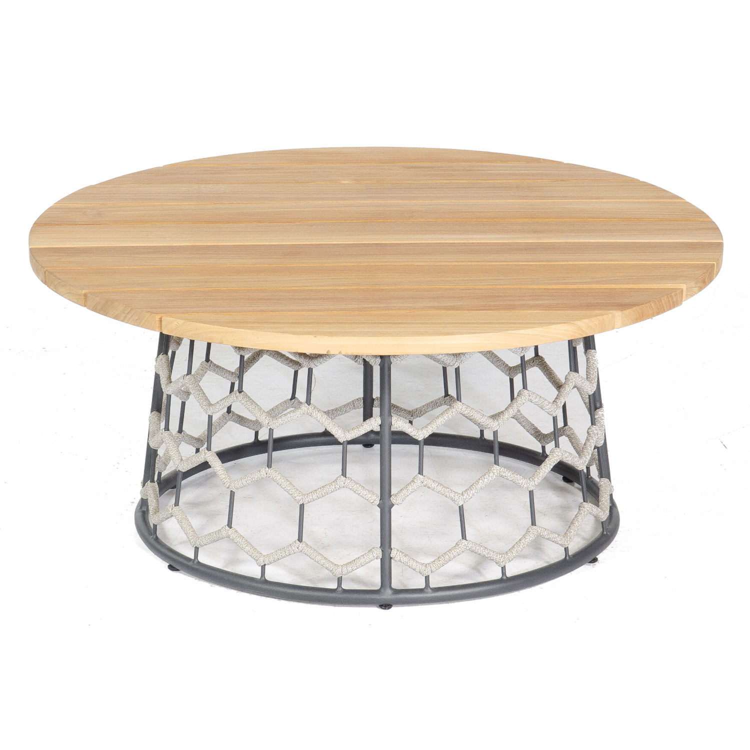 Sonnenpartner Lounge-Tisch Yale Ø 100 cm Teak/Aluminium mit Polyrope silbergrau Loungetisch Beistelltisch Sonnenpartner Lounge-Tisch Yale Ø 100 cm Teak/Aluminium mit Polyrope silbergrau Loungetisch Beistelltisch
