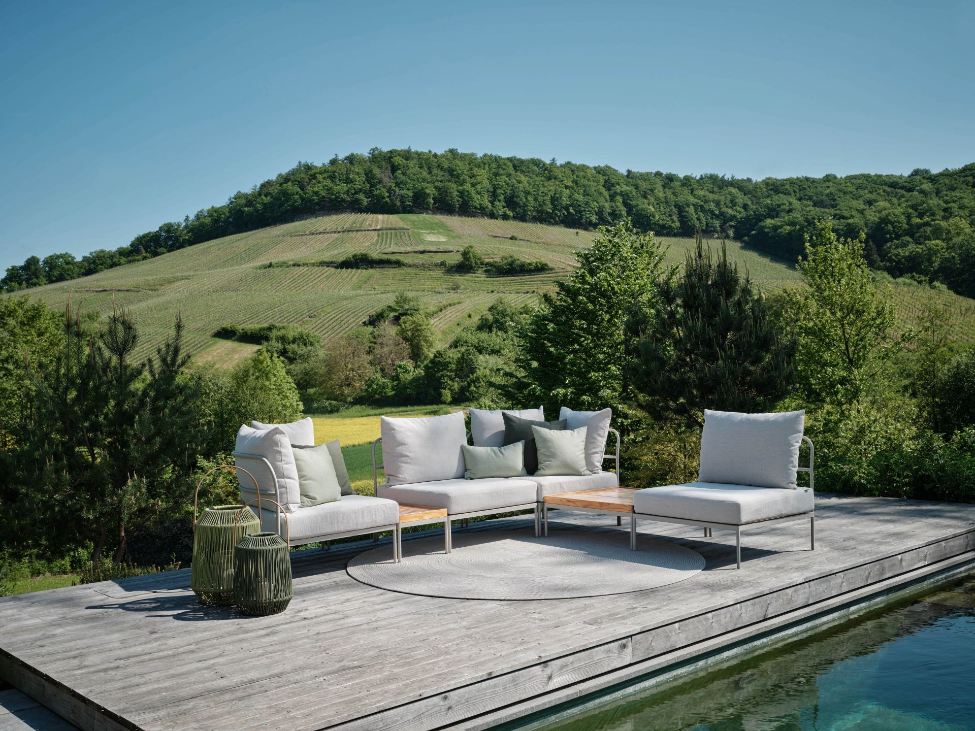 Stern Coco Lounge-Mittelelement Lounge-Bank Lounge-Sofa Gartensofa greige/vanilla