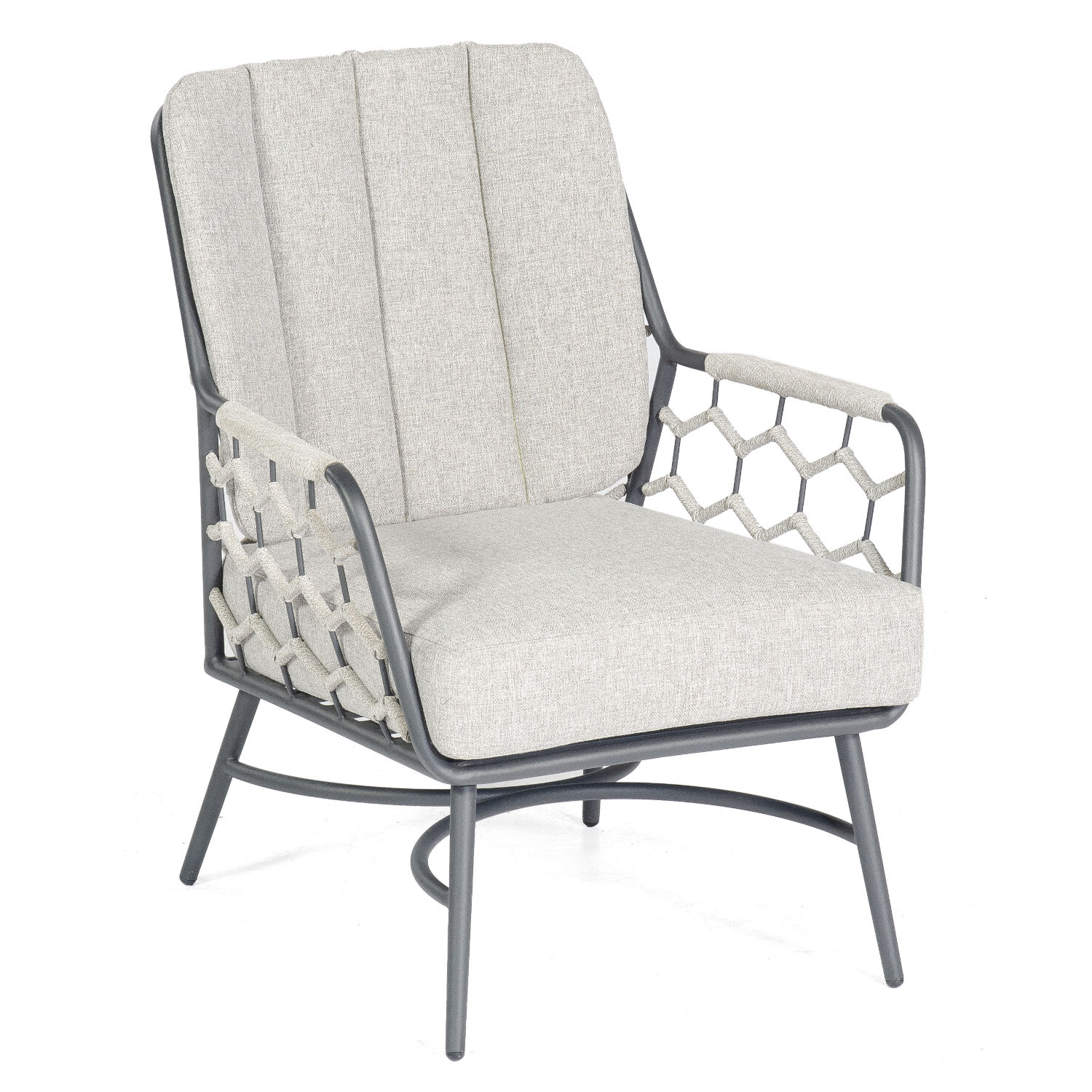 Sonnenpartner Yale Loungesessel Relaxsessel Aluminium mit Polyrope silbergrau