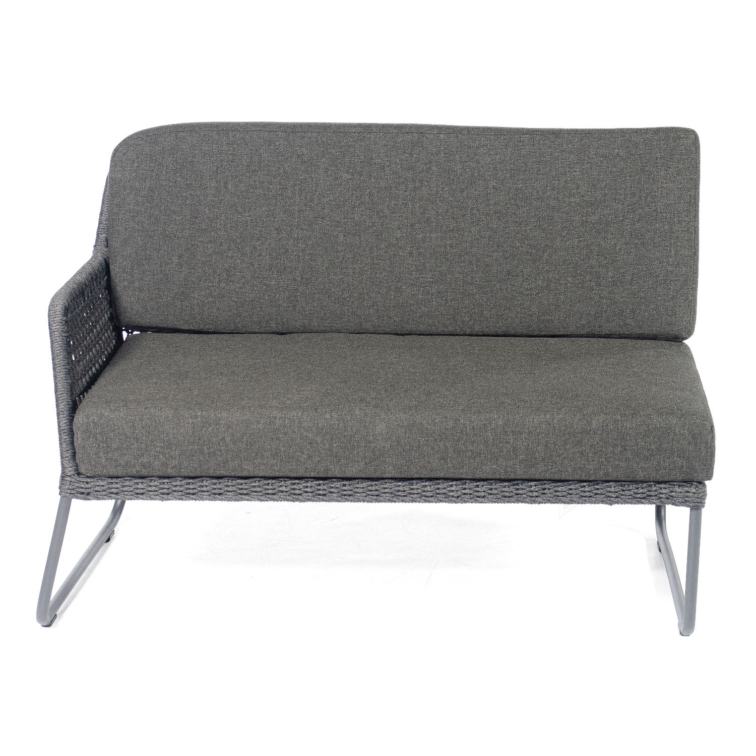 Sonnenpartner Poison Lounge-Eckmodul rechts Loungesofa Alu mit Polyrope dunkelgrau