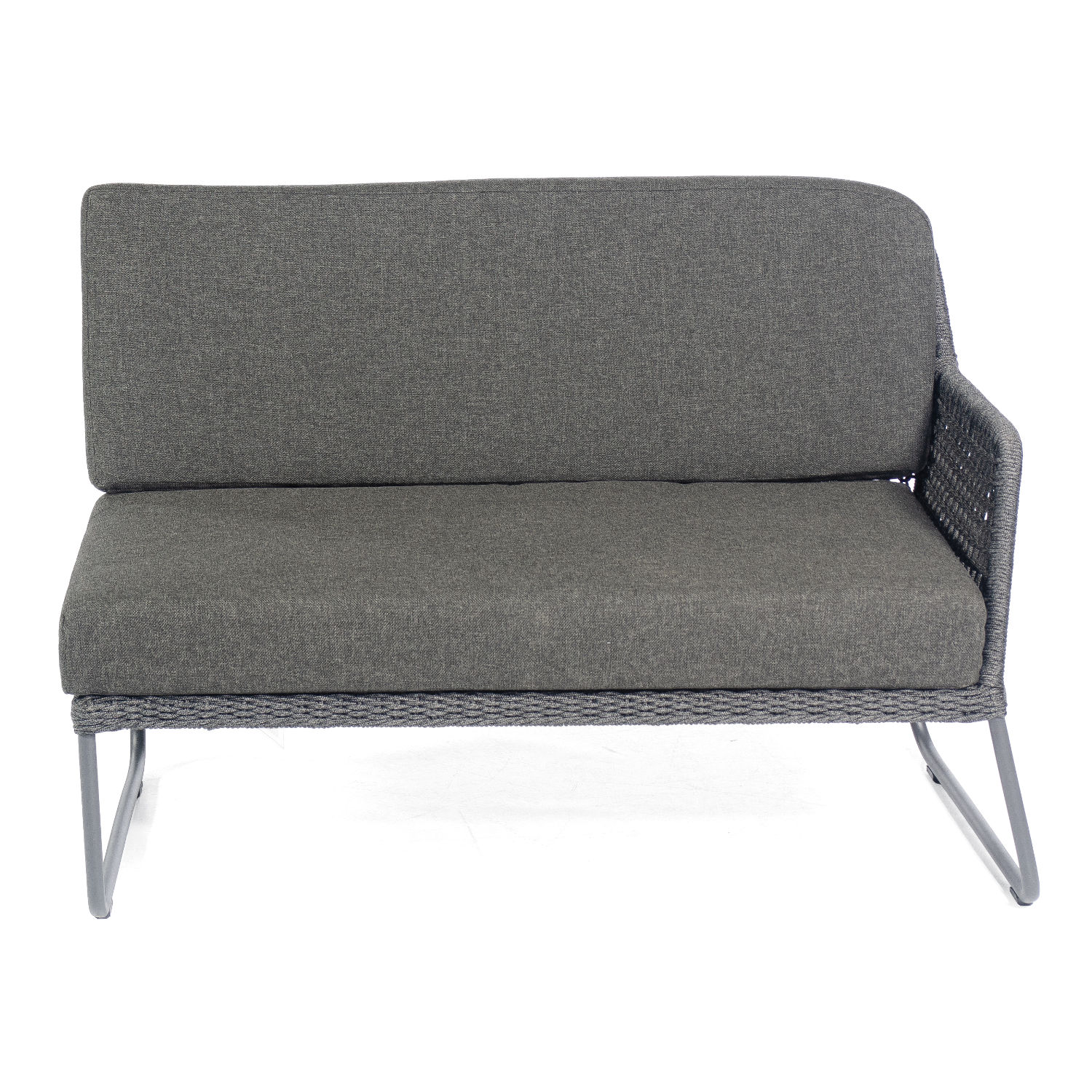 Sonnenpartner Poison Lounge-Eckmodul links Loungesofa Alu mit Polyrope dunkelgrau