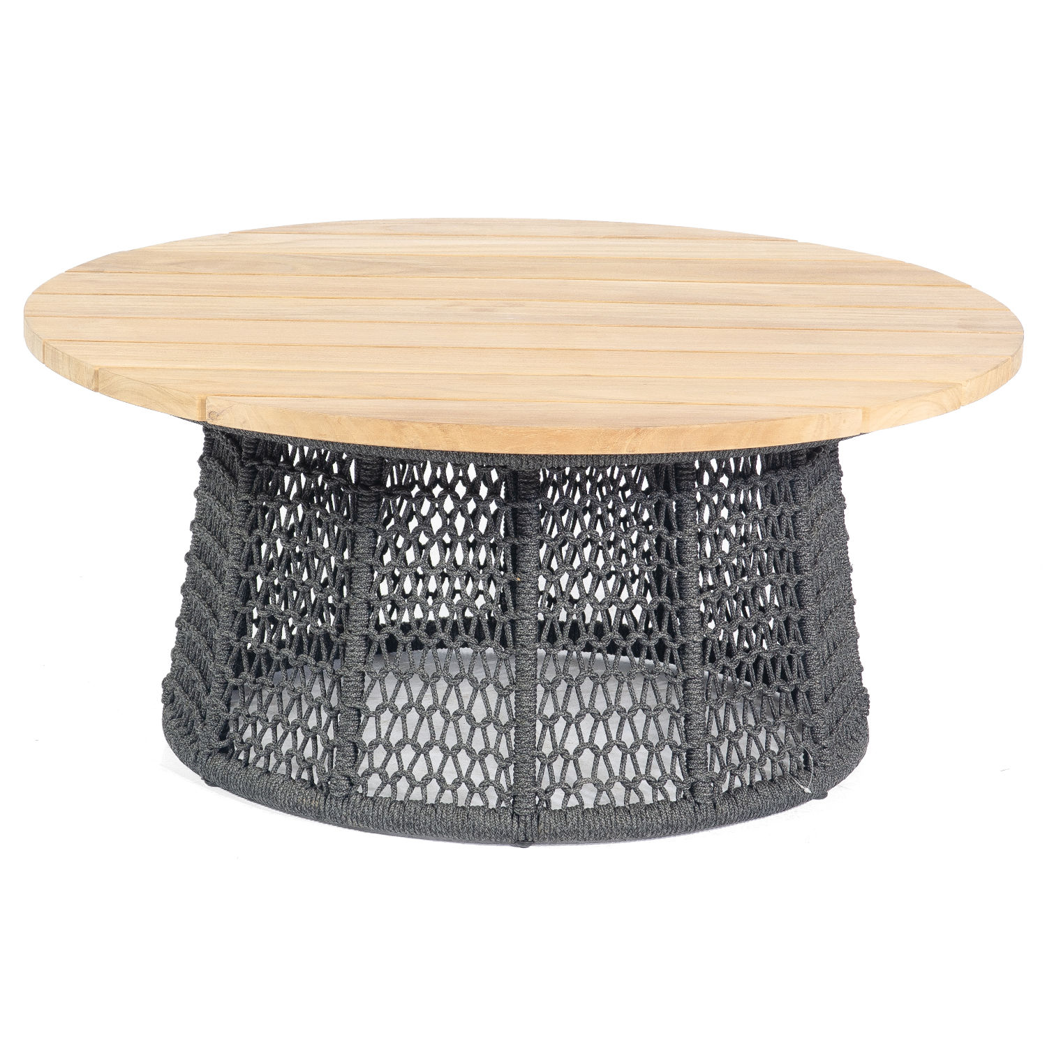Sonnenpartner Poison Lounge-Tisch Beistelltisch Ø 100cm Teak/Alu/Polyrope grau Sonnenpartner Poison Lounge-Tisch Beistelltisch Ø 100cm Teak/Alu/Polyrope grau