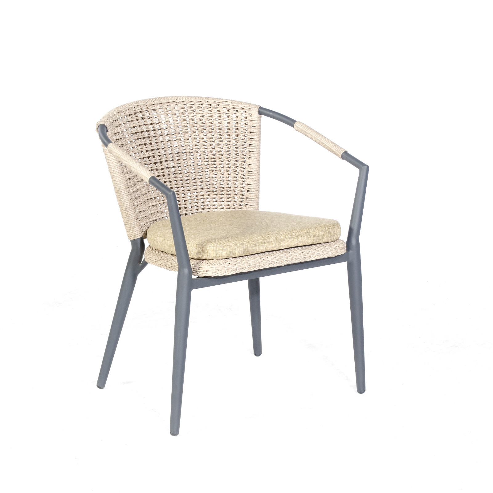 Sonnenpartner Lexington Diningsessel Gartensessel Alu mit Polyrope white-shell