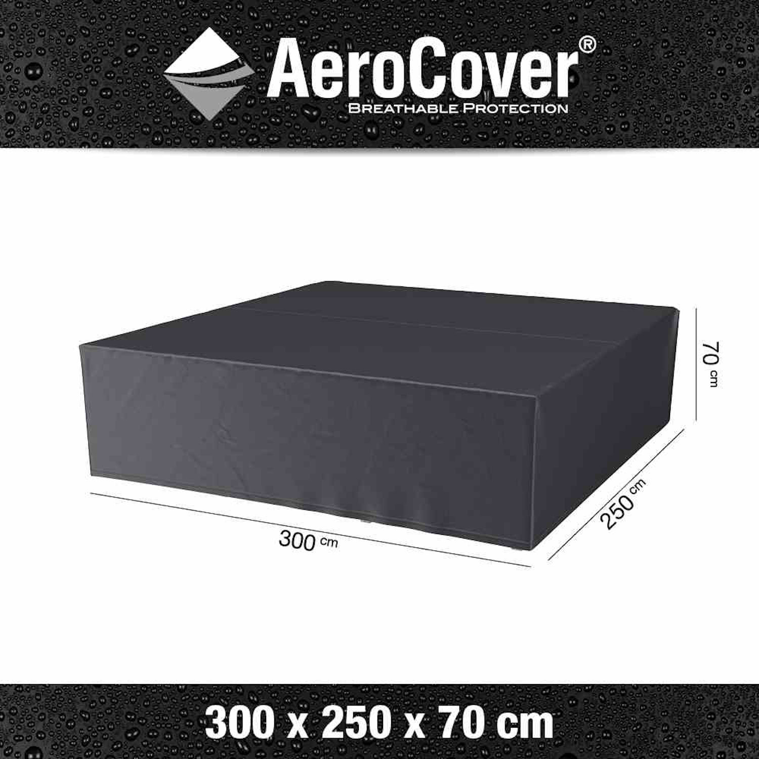 AeroCover Schutzhülle für Tische Schutzhaube Tischhülle 300x250x70cm anthrazit