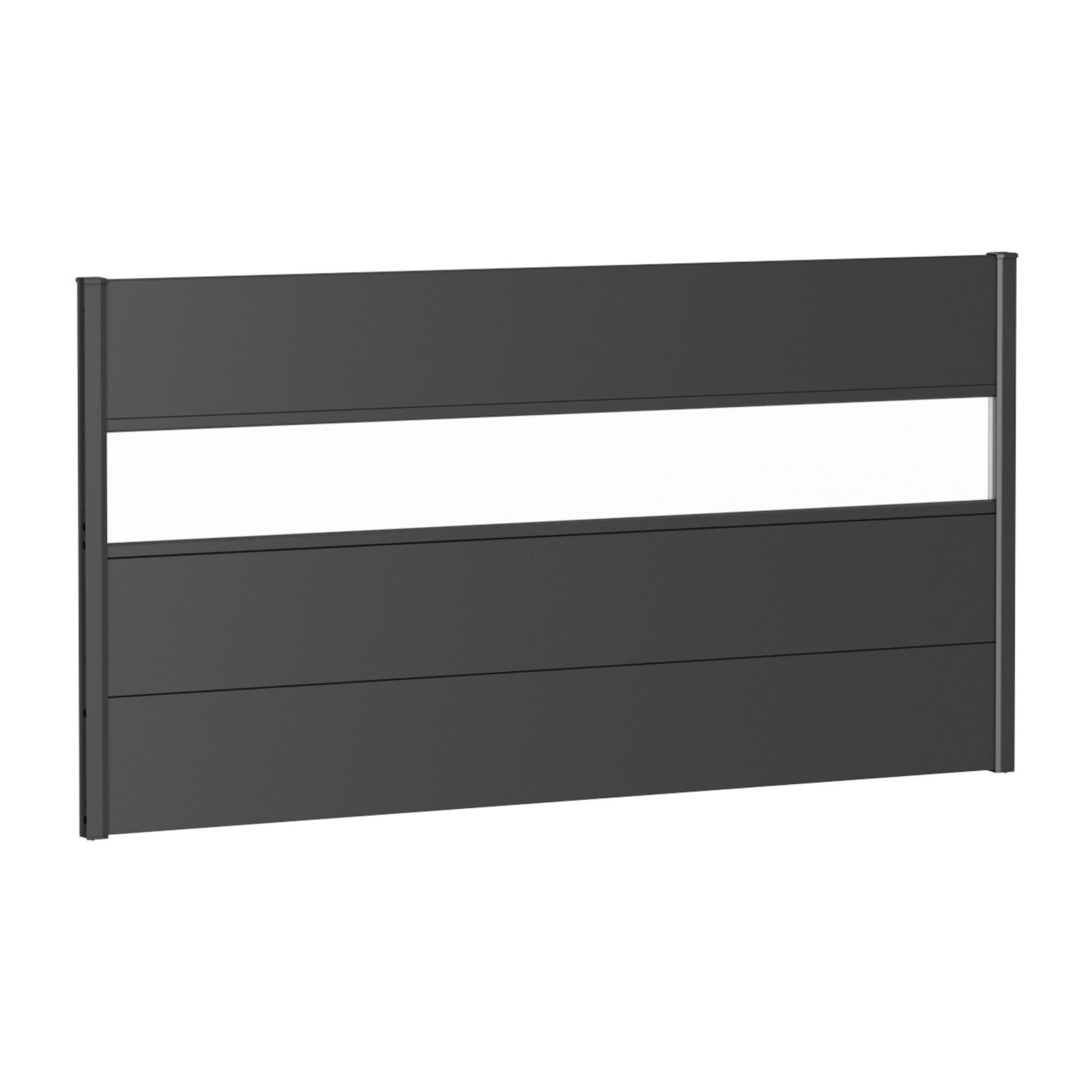 Biohort Sichtschutz Metall mit Lichtpaneel dunkelgrau-metallic Gartenzaun Windschutz