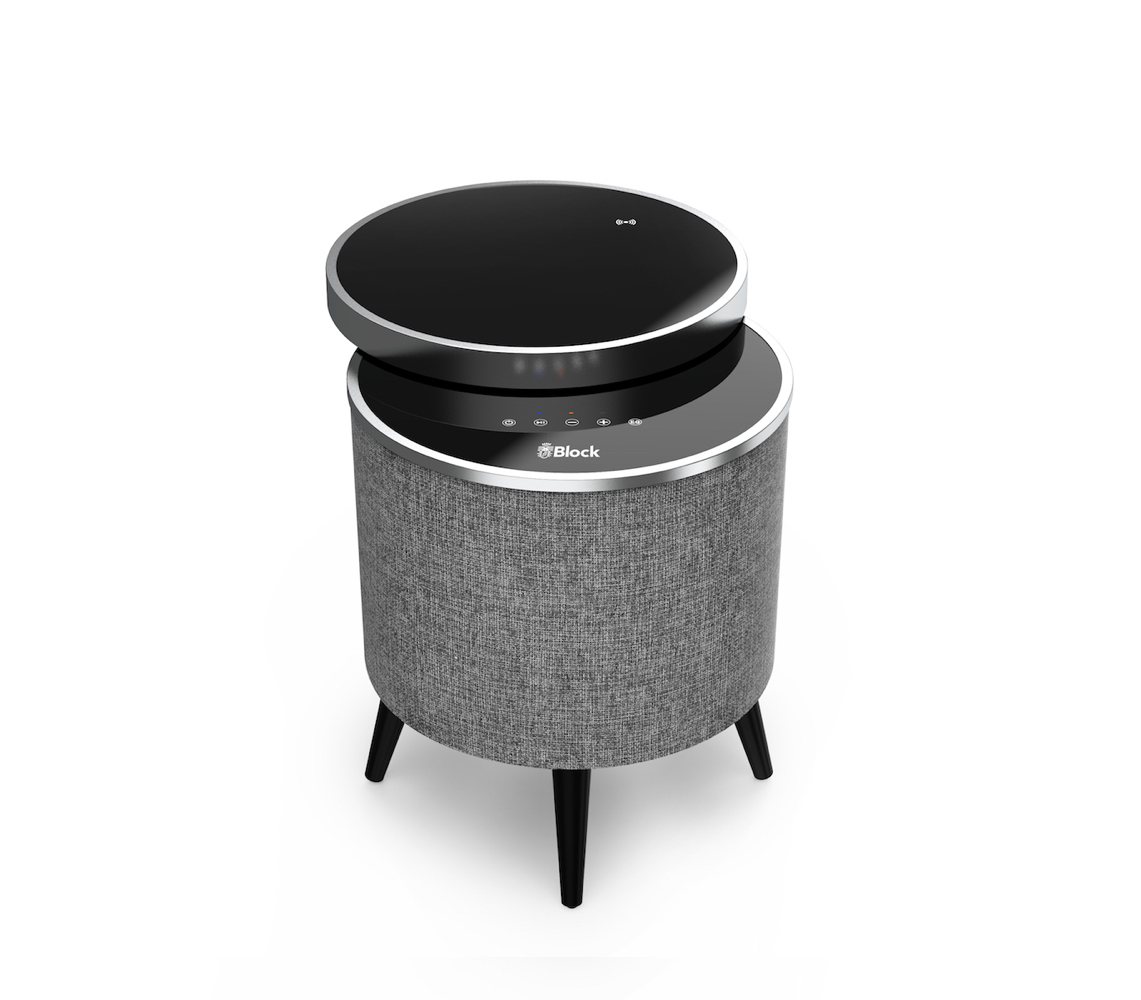Block Stockholm Tischlautsprecher Tisch mit Bluetooth Lautsprecher von Audioblock schwarz Block Stockholm Tischlautsprecher Tisch mit Bluetooth Lautsprecher von Audioblock schwarz