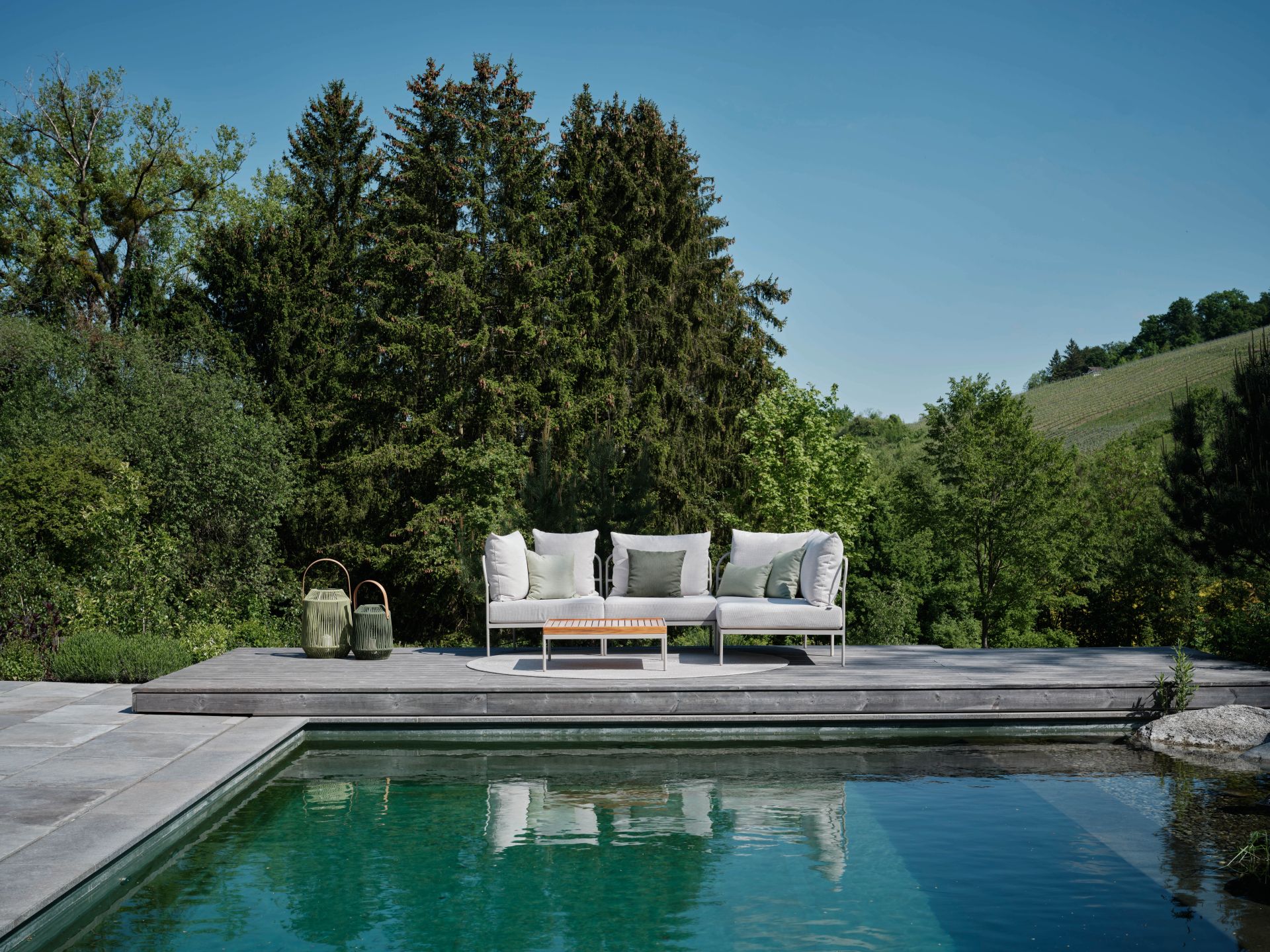 Stern Coco Lounge-Mittelelement Lounge-Bank Lounge-Sofa Gartensofa greige/vanilla