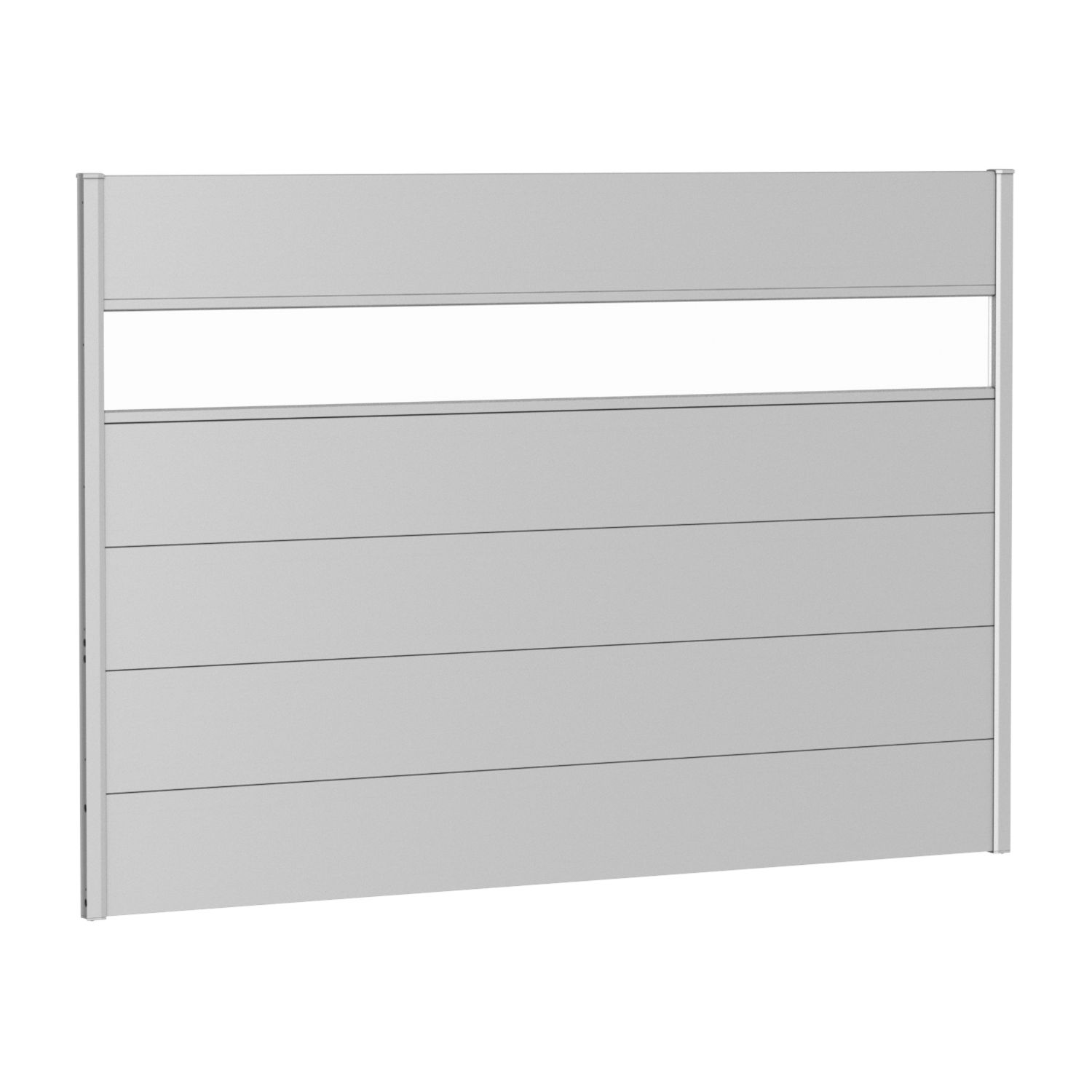 Biohort Sichtschutz Metall mit Lichpanell silber-metallic Gartenzaun Windschutz