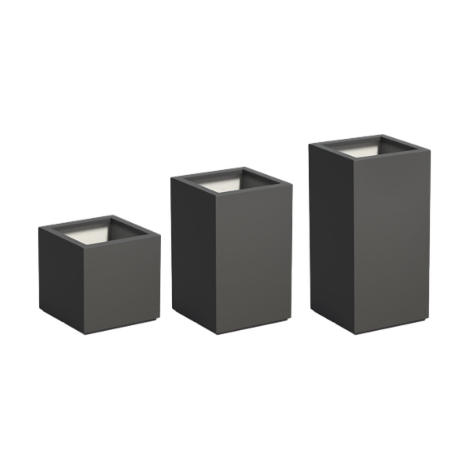 Adezz Pflanzgefäß Carrez mit Boden Fiberglas Pflanzkübel Blumenkübel schwarz
