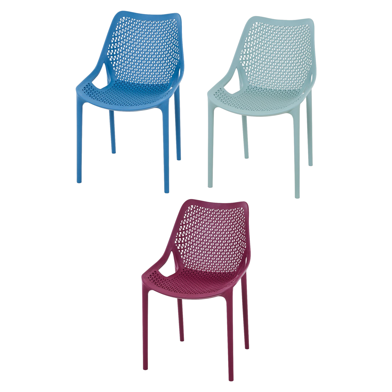 Siena Garden DISTRICT Stapelsessel Gartenstuhl Polypropylen/Glasfaser Blau