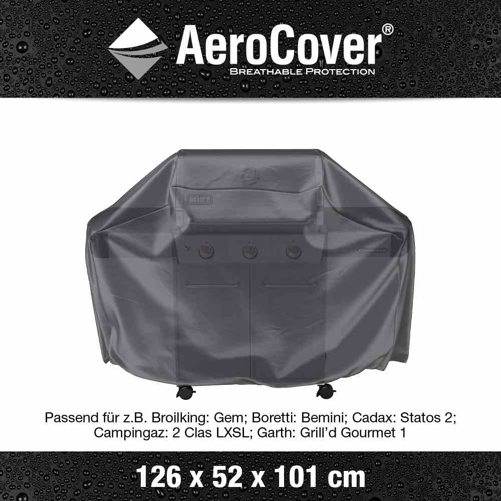 AeroCover Schutzhülle S für kleine Gasgrills Grillabdeckung L126xB52xH101 cm