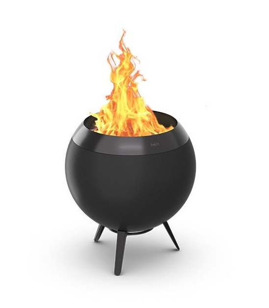 höfats MOON 45 Feuerkorb mit niedrigem Fuß Ø 45 cm all black für Brennholz und Pellets 00941
