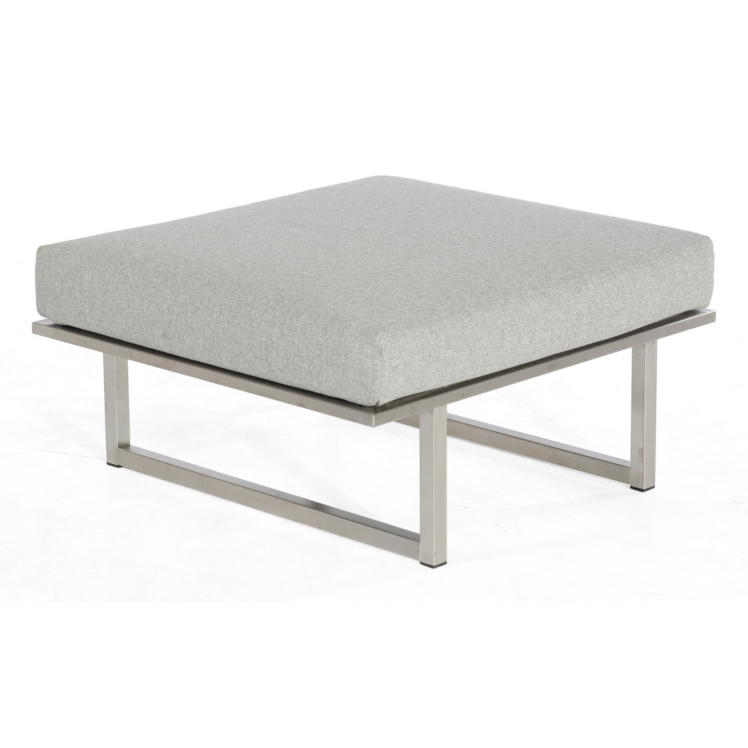 Sonnenpartner Lotus Lounge-Hocker Sitzhocker Hellgrau Wetterbeständig Edelstahl