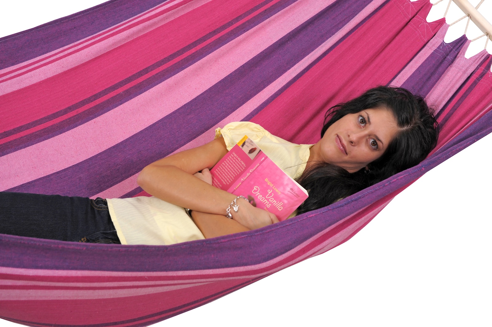AMAZONAS Tonga candy Hängematte Stabhängematte wetterfest 200cmx100 cm lila/rosa