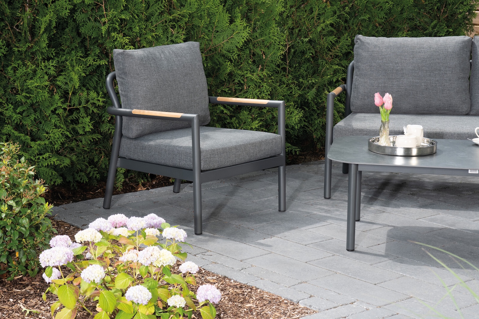 Sonnenpartner DIAMOND Lounge-Set Sitzgruppe mit Tisch Garten Lounge anthrazit