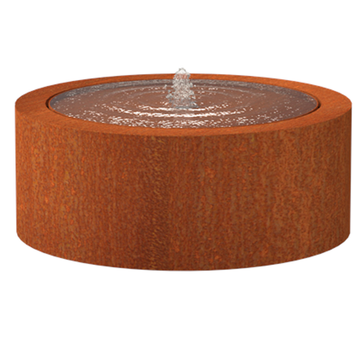 Adezz Wassertisch rund Corten-Stahl Rost Wasserspiel LED verschiedene Größen Adezz Wassertisch rund Corten-Stahl Rost Wasserspiel LED verschiedene Größen
