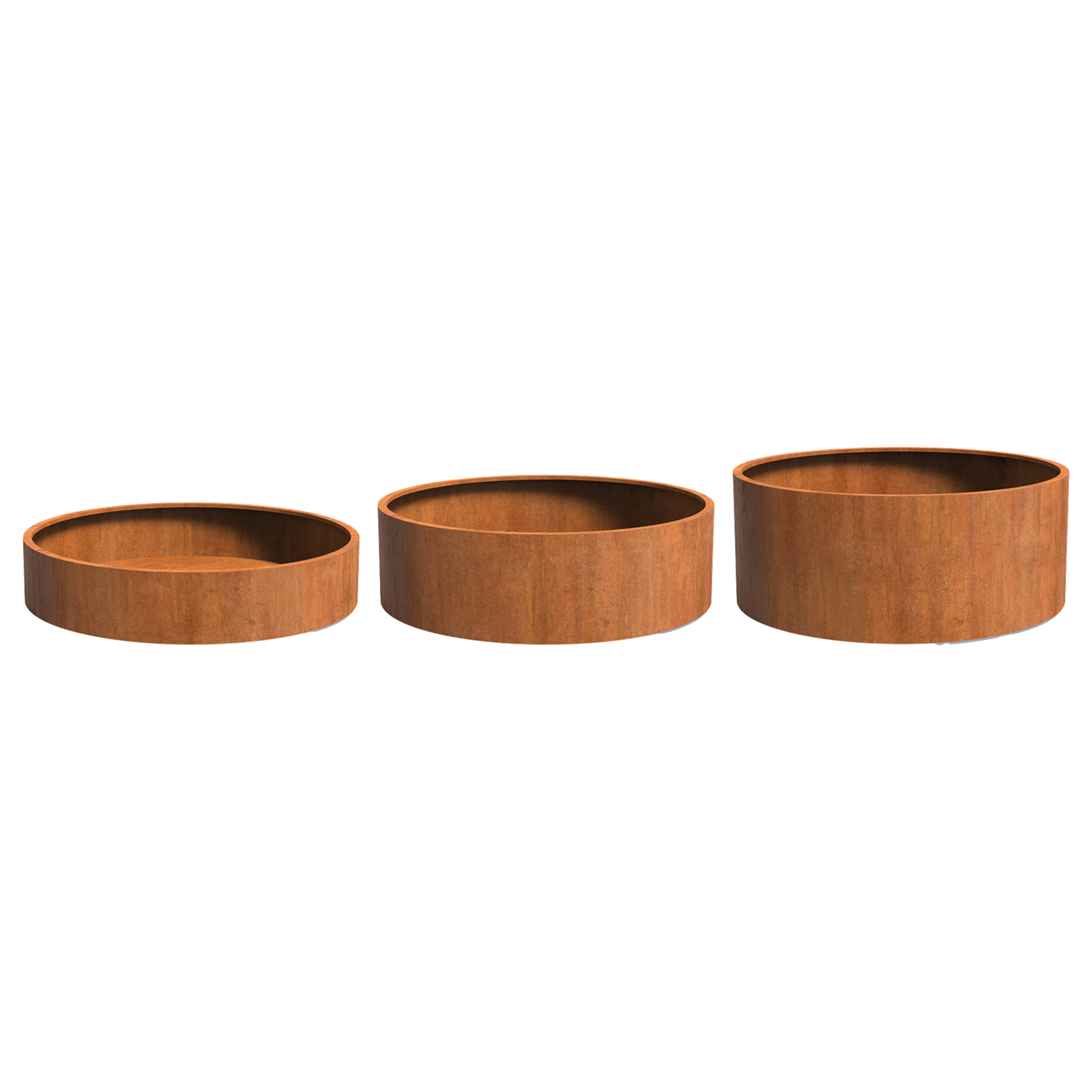 Adezz Circum mit Boden Pflanzgefäß aus Corten-Stahl Pflanzkübel Blumentopf