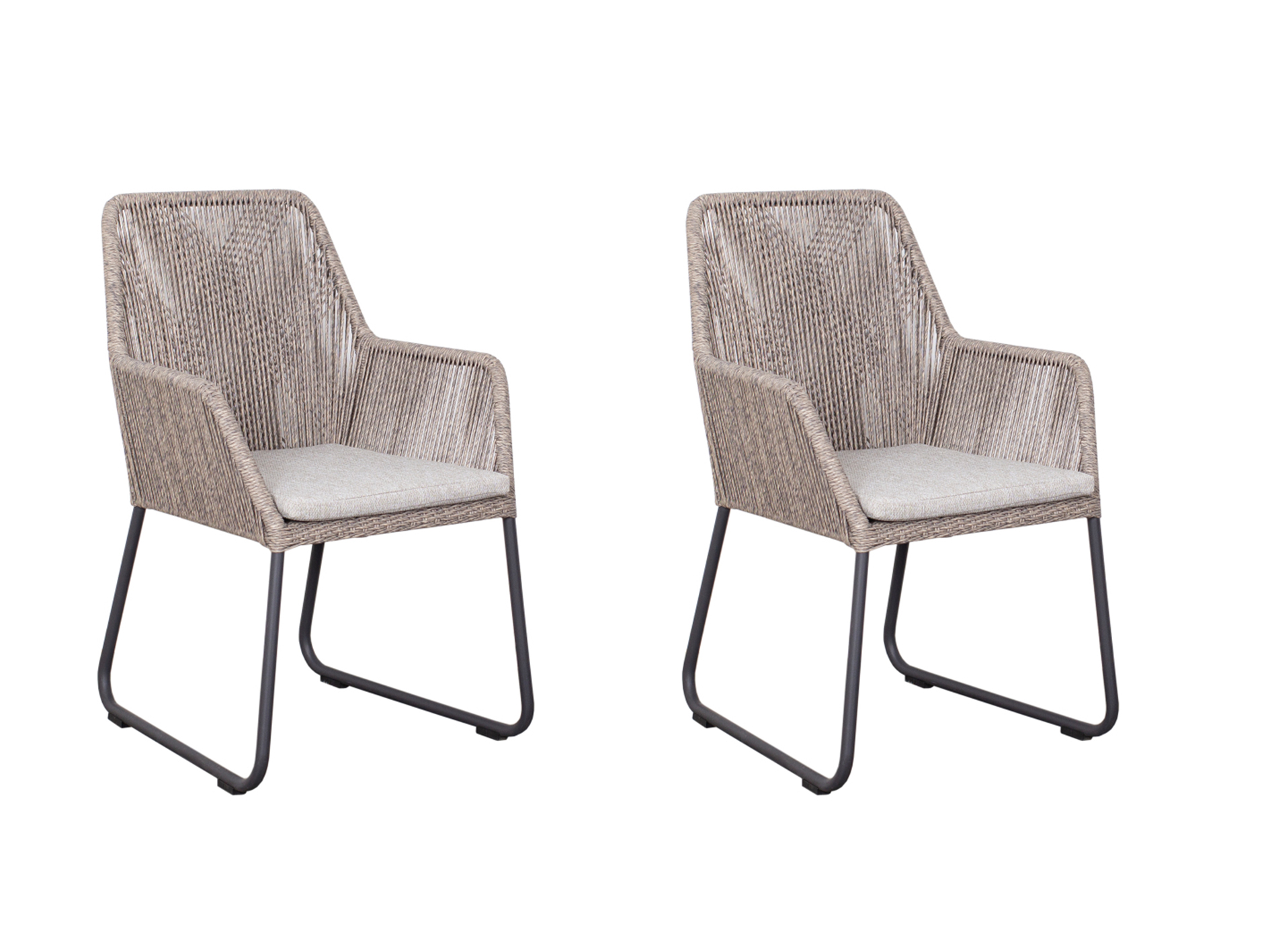 deVries 2x Diningsessel "ADORA" 2 Stück, Größe 64 x 64 x 83 cm, beige