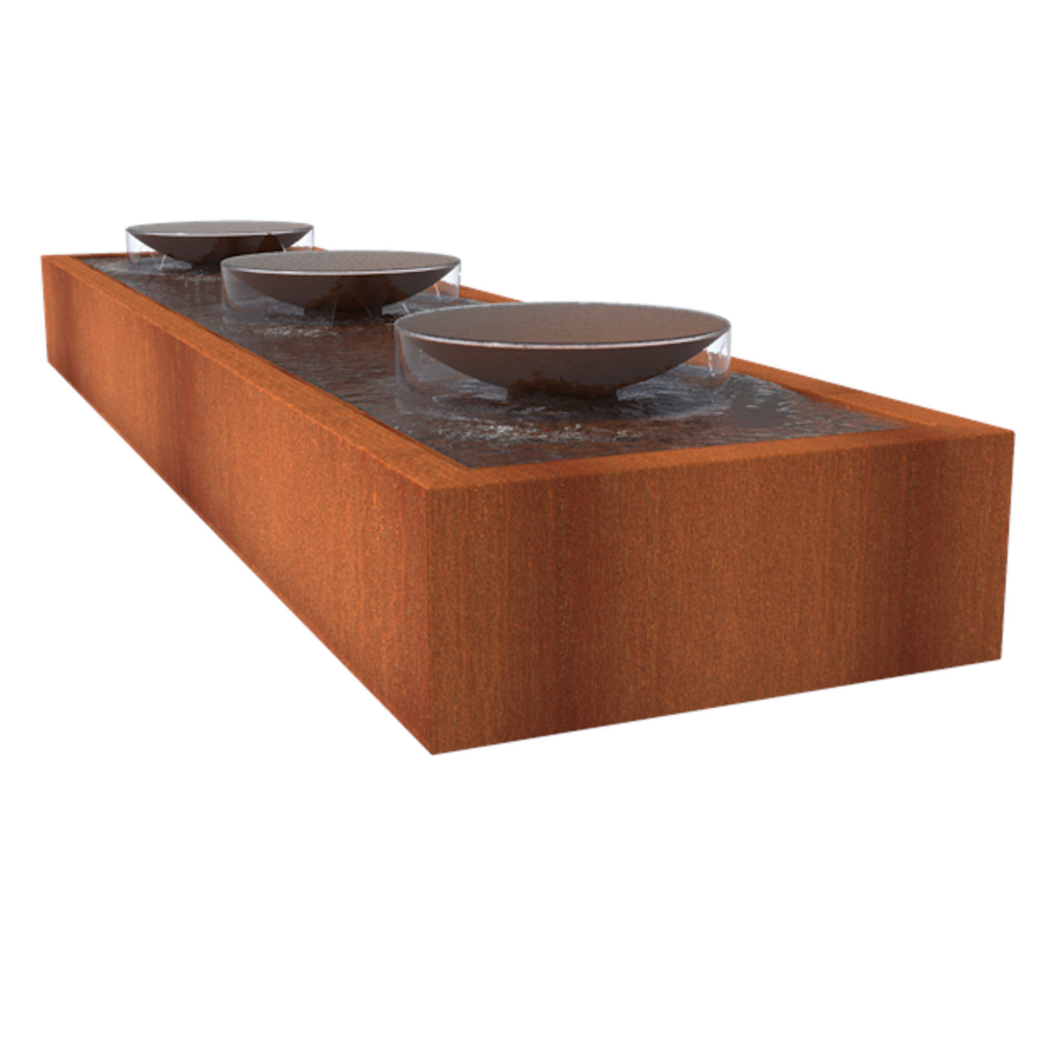 Adezz Wassertisch mit Schalen Corten-Stahl Rost braun/orange Wasserspiel Pumpe LED verschied. Größen Adezz Wassertisch mit Schalen Corten-Stahl Rost braun/orange Wasserspiel Pumpe LED verschied. Größen