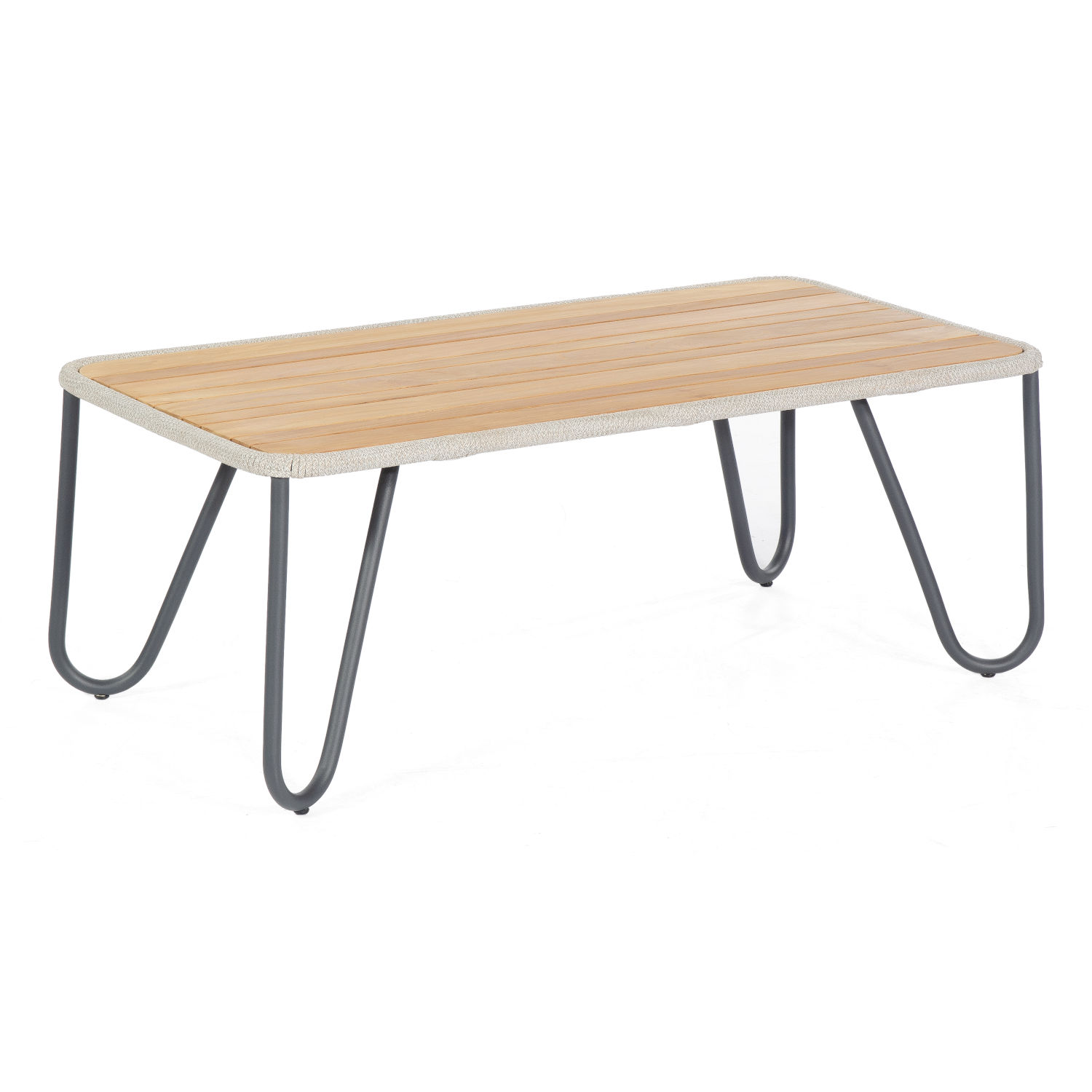 Sonnenpartner Loungetisch Charité silbergrau 120x60 cm Alu/Teakholz/Polyrope Sonnenpartner Loungetisch Charité silbergrau 120x60 cm Alu/Teakholz/Polyrope