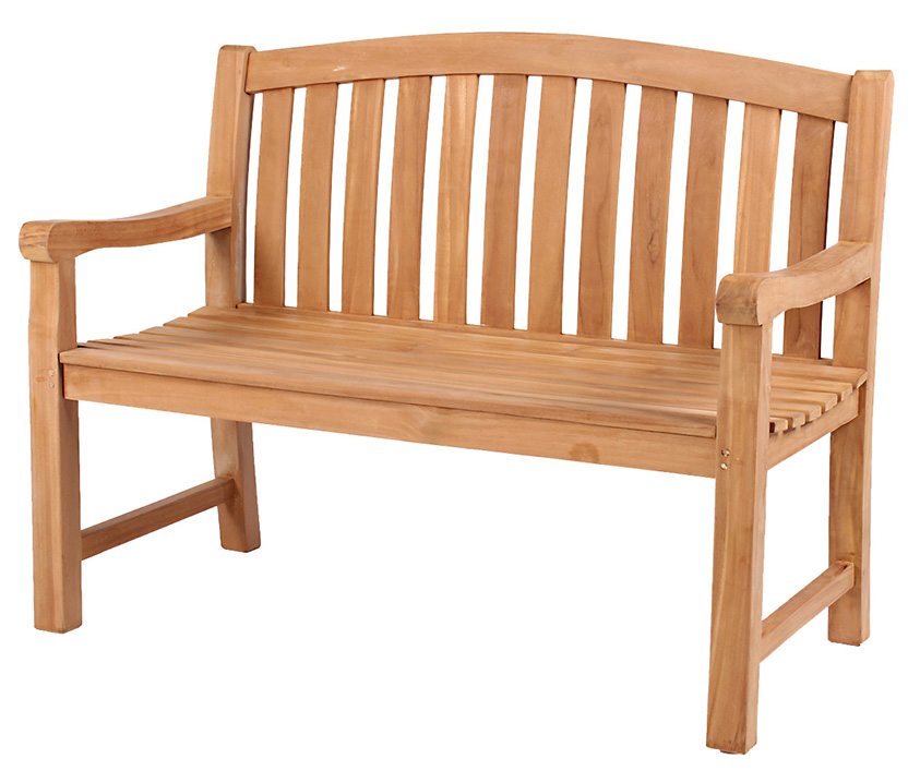 deVries "WOODIE" Gartenbank Teakholz ergonomisch mit Rückenlehne 120x57x94 cm