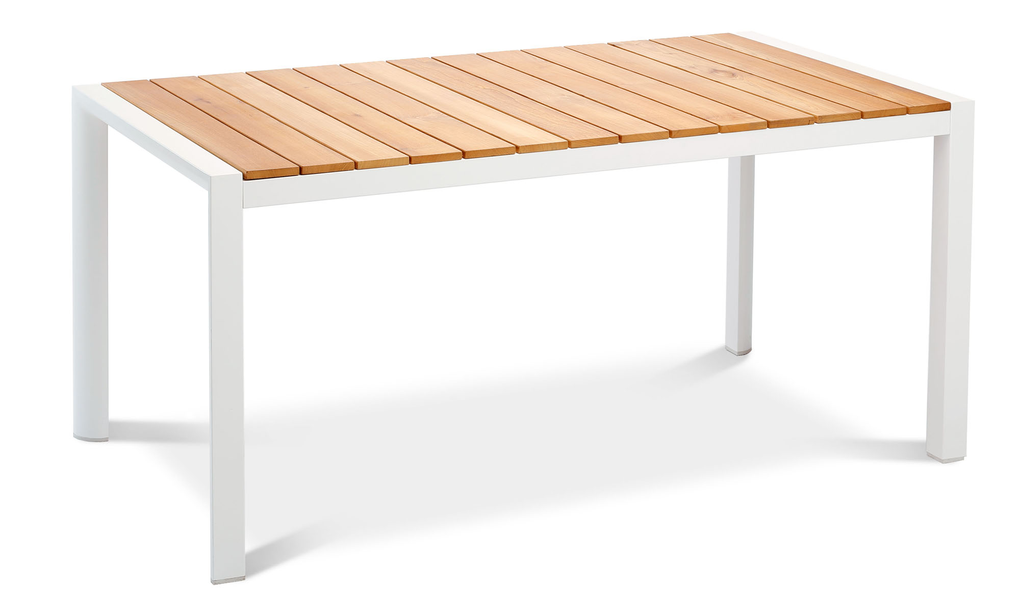Best Freizeitmöbel Aluminium Tisch Paros 210 x 90 cm weiss/Teakholz Loungetisch Best Freizeitmöbel Aluminium Tisch Paros 210 x 90 cm weiss/Teakholz Loungetisch