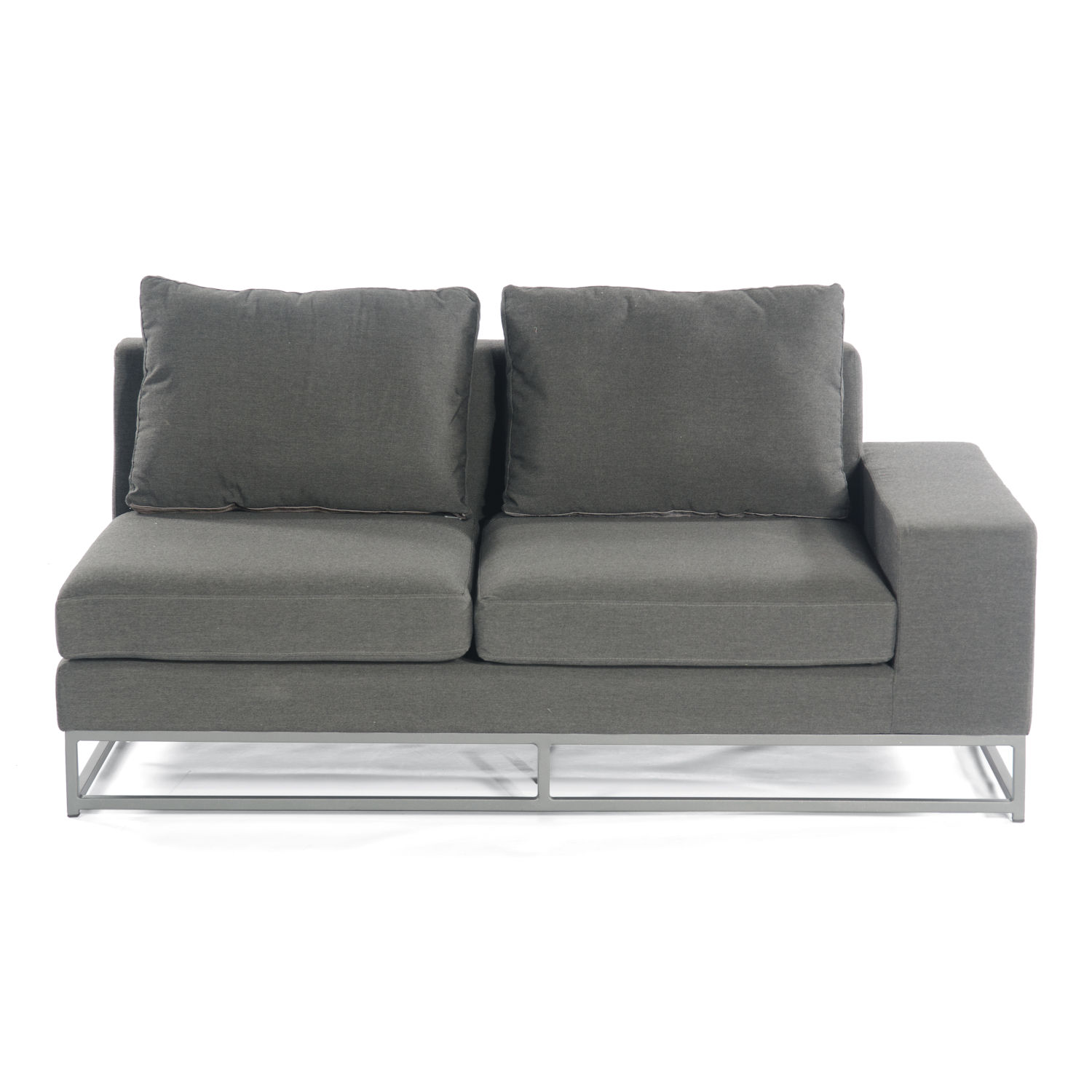 Sonnenpartner 2-Sitzer Lounge-Eckmodul rechts Unique Aluminium mit Kissen anthrazit Loungesofa Sunbrella
