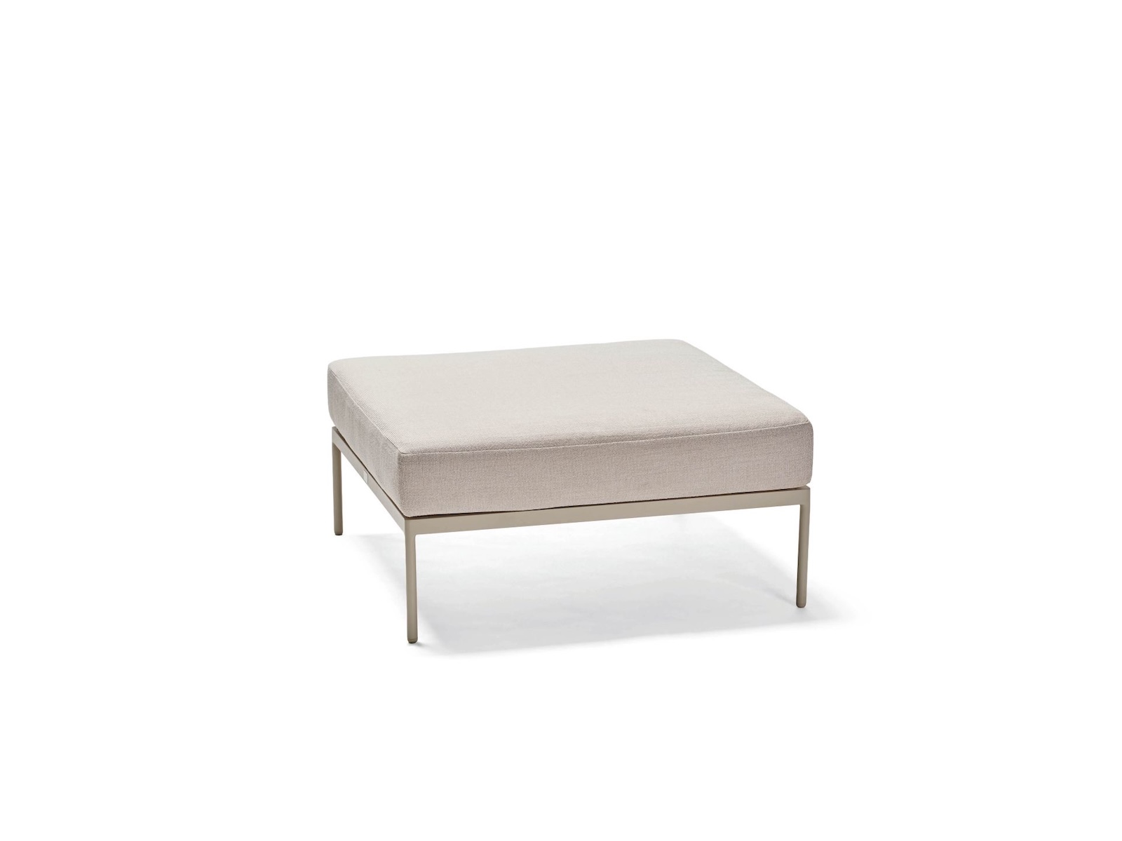 Stern Coco Hocker Sitzhocker Lounge-Hocker Aluminium greige Kissen greige/vanilla