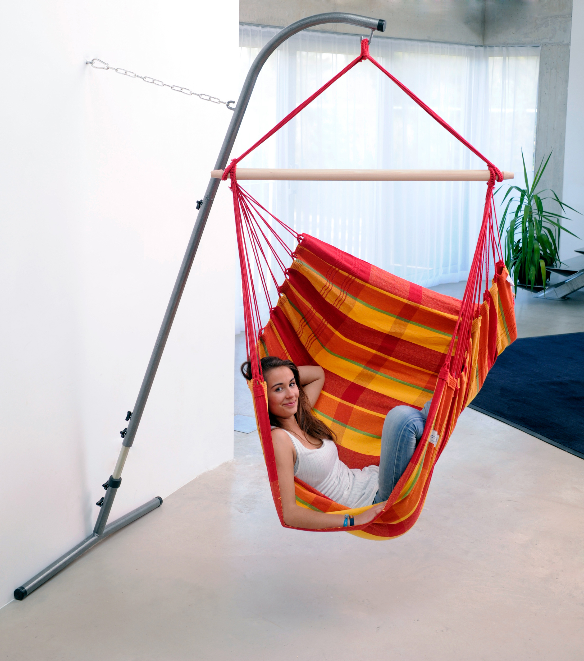 AMAZONAS XL Hängesessel Brasil Papaya mit Spreizstab Sitzfläche ca. 160 x 130 cm