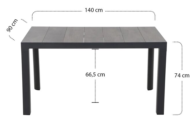 Siena Garden Silva Dining Tisch 140x90 cm – Aluminium (matt anthrazit) & Keramikplatte (wood grey)