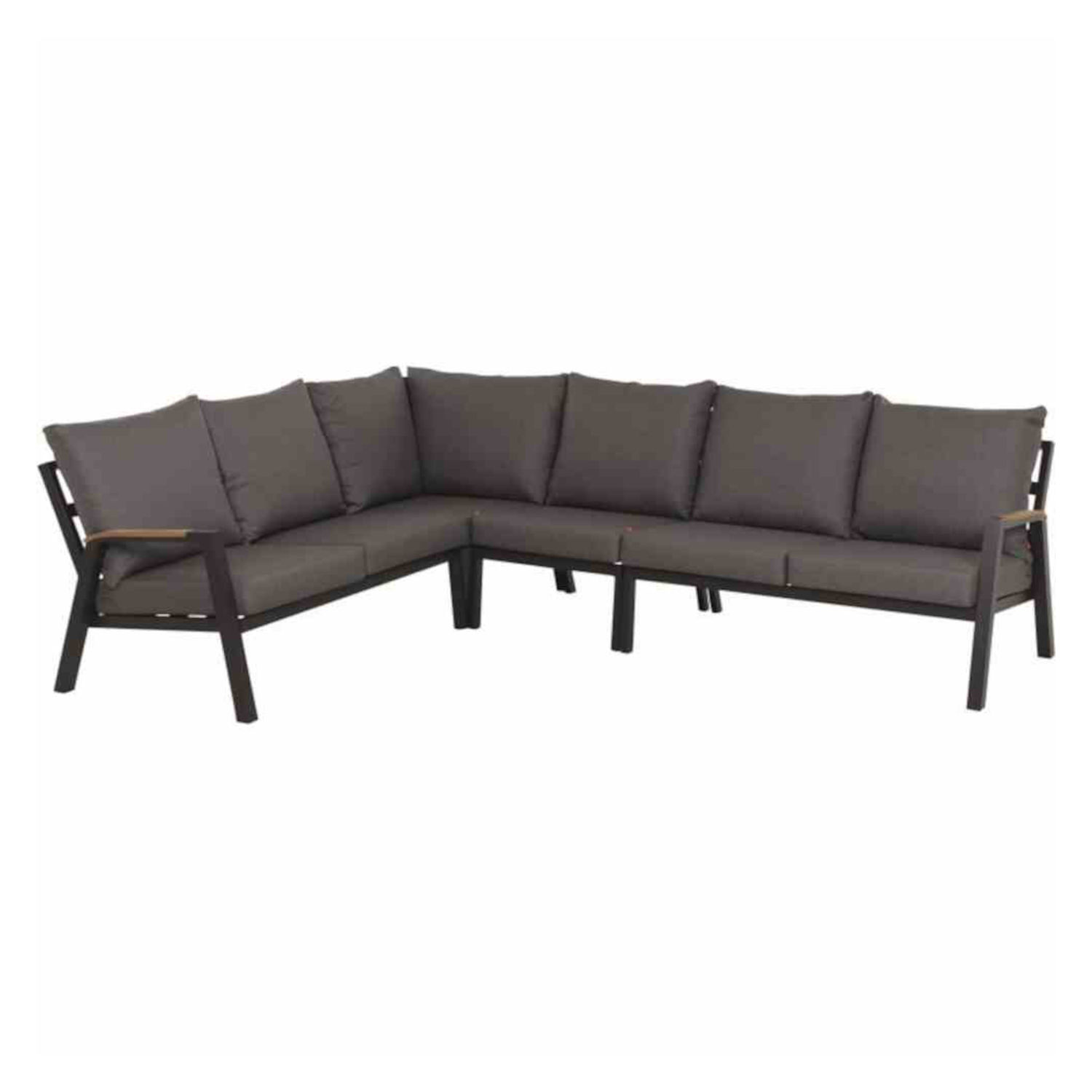 Siena Garden Lindos 4-teilige Lounge-Sitzgruppe anthrazit matt/blau-grau