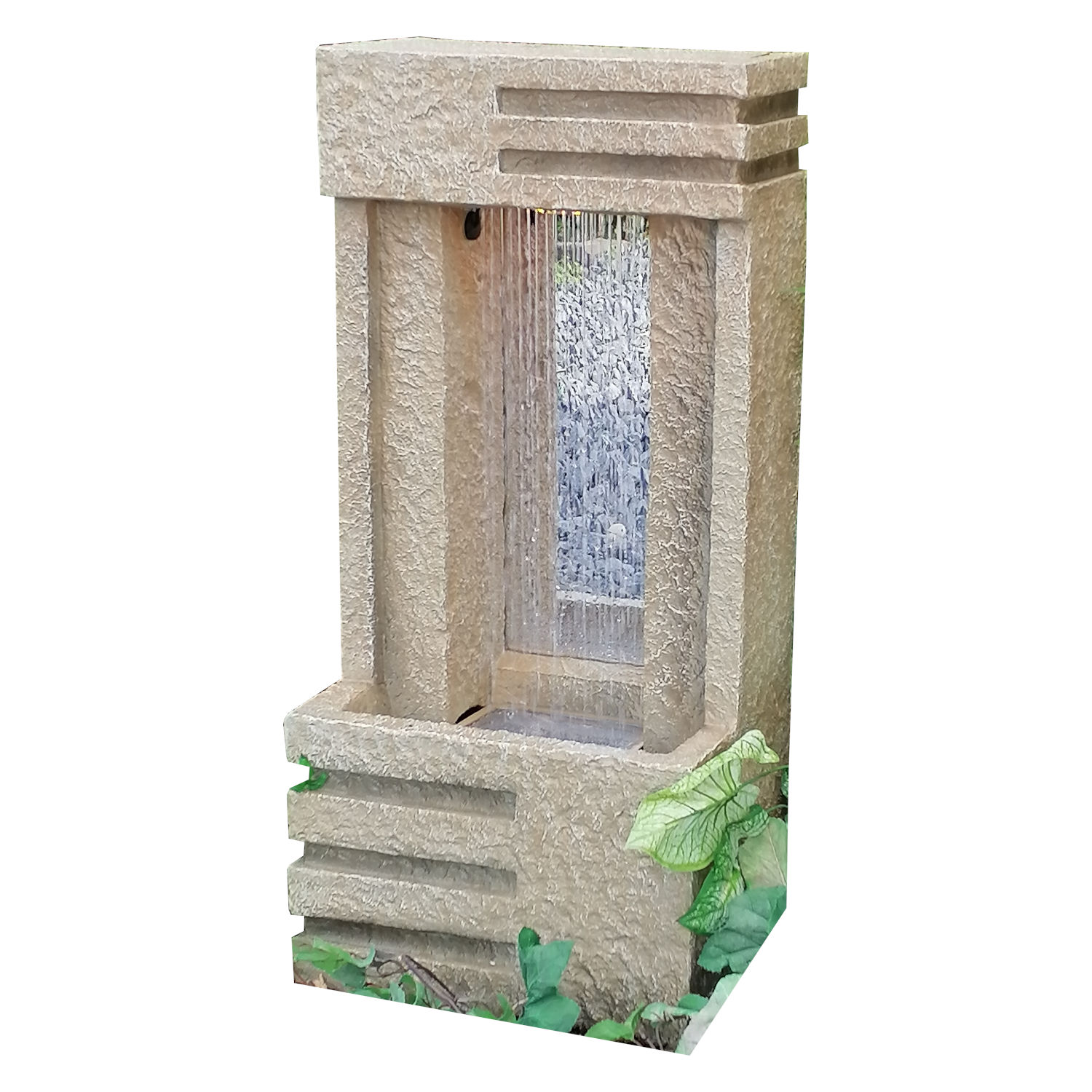 Granimex Espejos cream oder anthrazit Polyresin-Wasserwand mit Pumpe LED-Beleuchtung Wasserspiel 38x30x80 cm Granimex Espejos cream oder anthrazit Polyresin-Wasserwand mit Pumpe LED-Beleuchtung Wasserspiel 38x30x80 cm