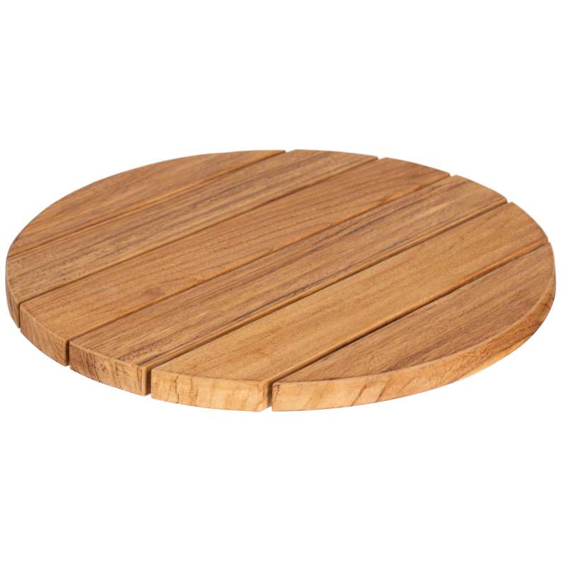 deVries Drehteller "LAZY SUSAN" aus Teakolz (6 Latten) rustikale Optik Größe ø40 x 5 cm