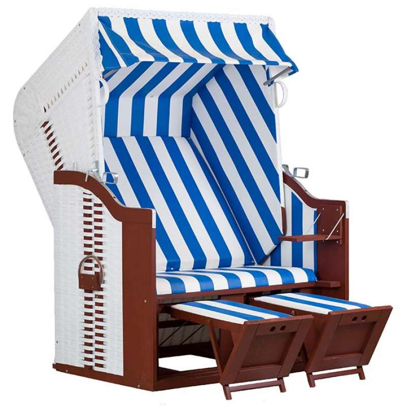 TRENDY by deVries Strandkorb "Profi Ostsee FEHMARN" PE white Des. 991, Größe 124 x 87 x 159 cm