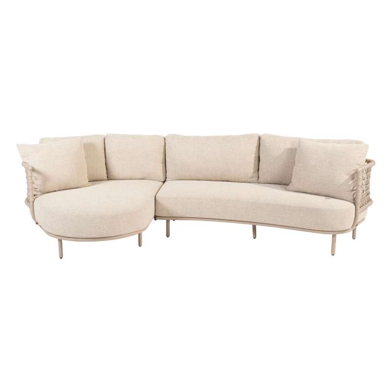 4Seasons-Sardinia Lounge 2-Sitzer Sofa Arml.links latte und Sardinia Chaise Lounge Arml. rechts latt