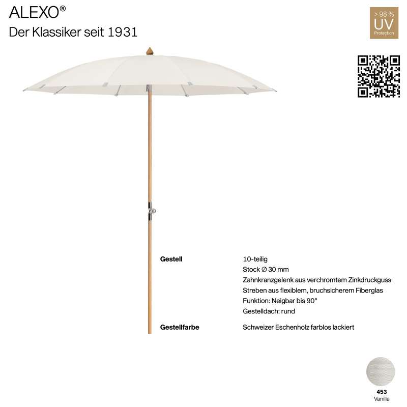 GLATZ Sonnenschirm ALEXO® rund 200 cm Mittelmastschirm Farbe 453 Vanilla