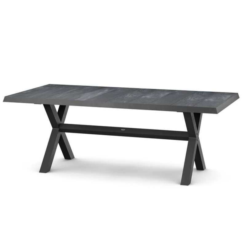 Sincro Dining Tisch 200x100 matt anthrazit Gestell Aluminium, Keramik wood grey